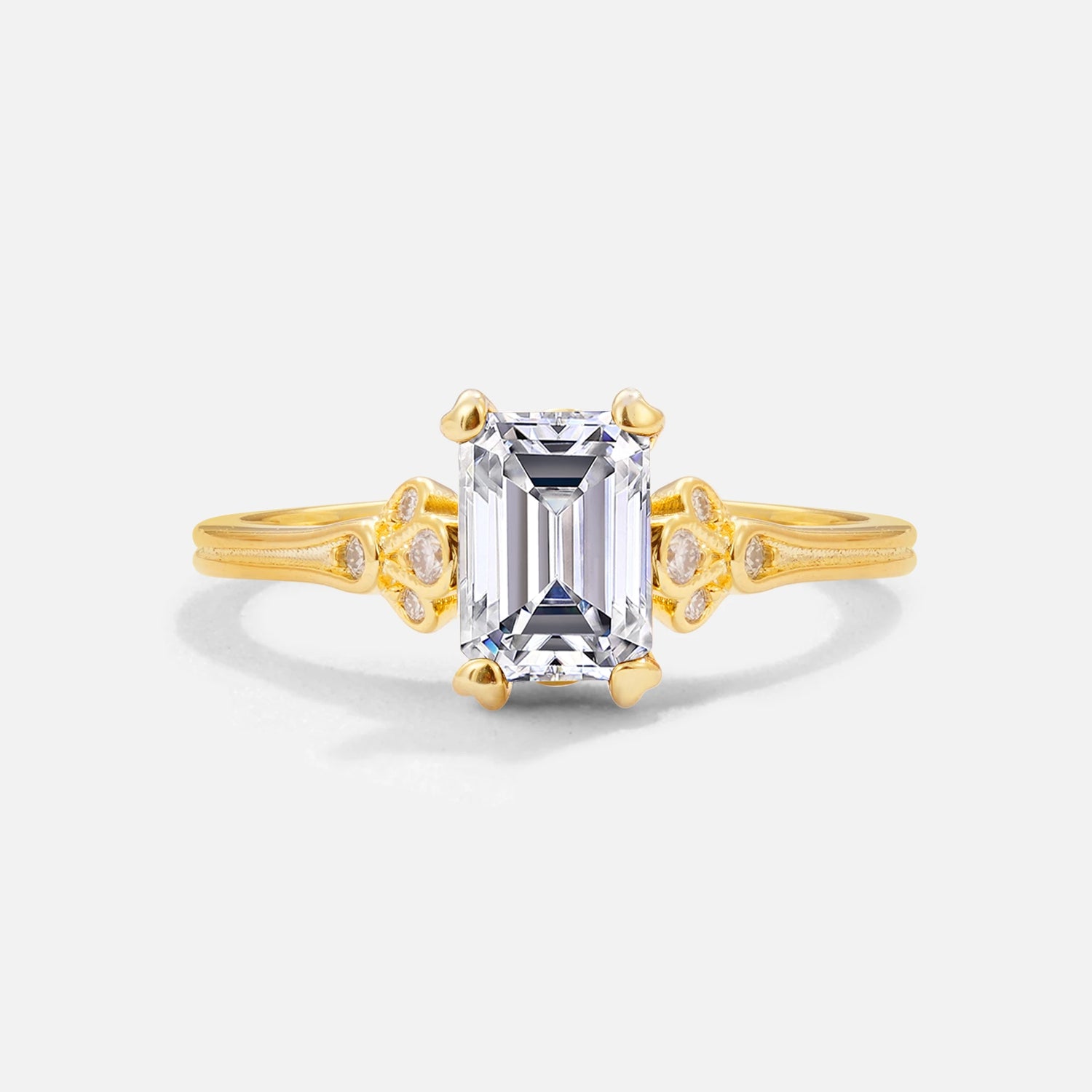 Classic 4-Prong Emerald-Cut Lab-Grown Diamond Engagement Ring