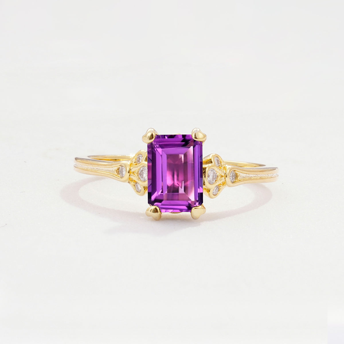 ML07055 Amethyst Ring - Yellow-Gold