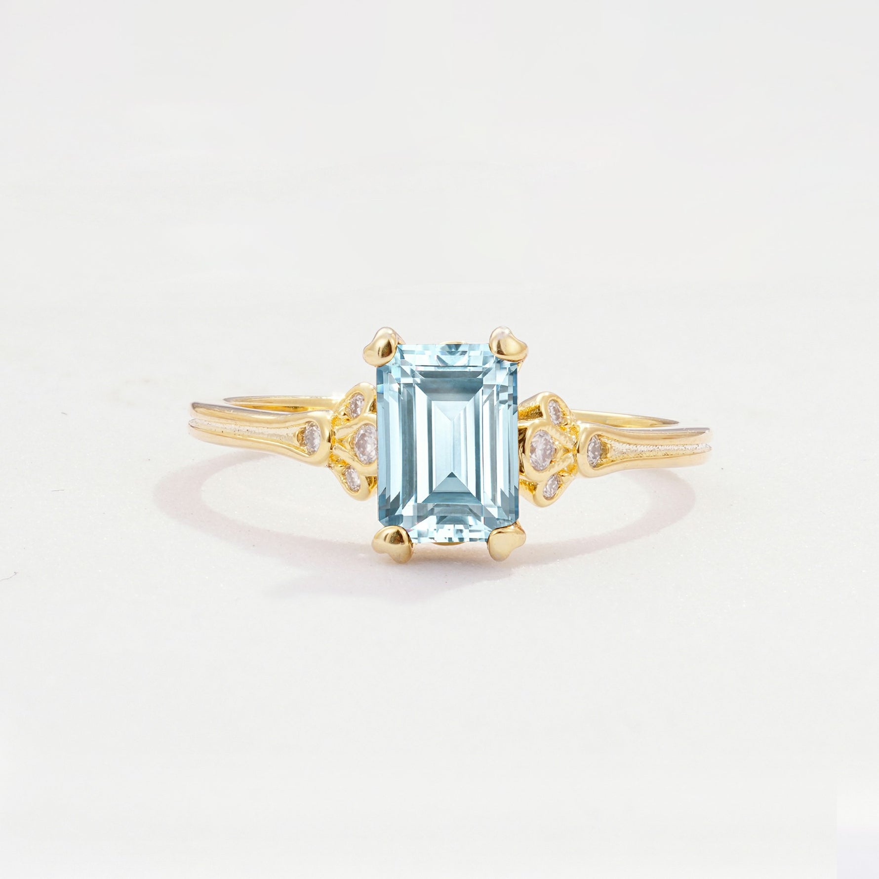 ML07055 Aquamarine Ring - Yellow-Gold