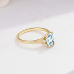 ML07055 Aquamarine Ring - White-Gold