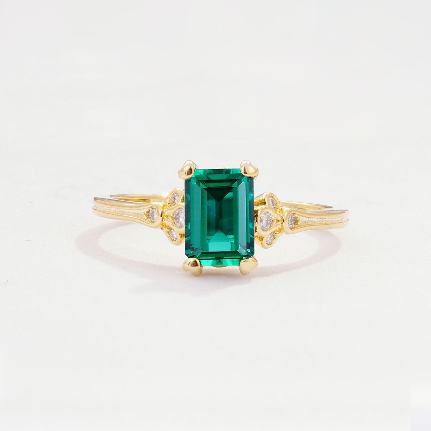 ML07055 Emerald Ring - Yellow-Gold