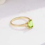 ML07055 Peridot Ring - White-Gold