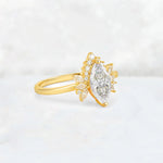 Marquise Cut Moissanite Floral Side Stone Engagement Ring - Additional view