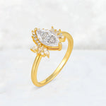 Marquise Cut Moissanite Floral Side Stone Engagement Ring - Additional view