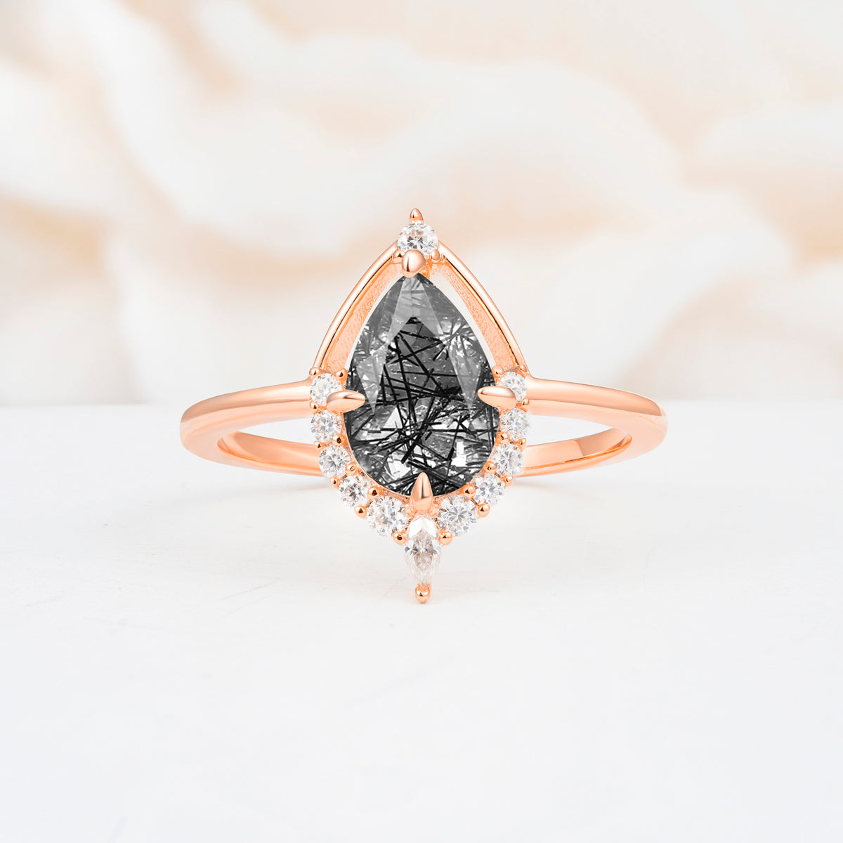 ML07057 Black Rutilated Quartz Ring - Additional view