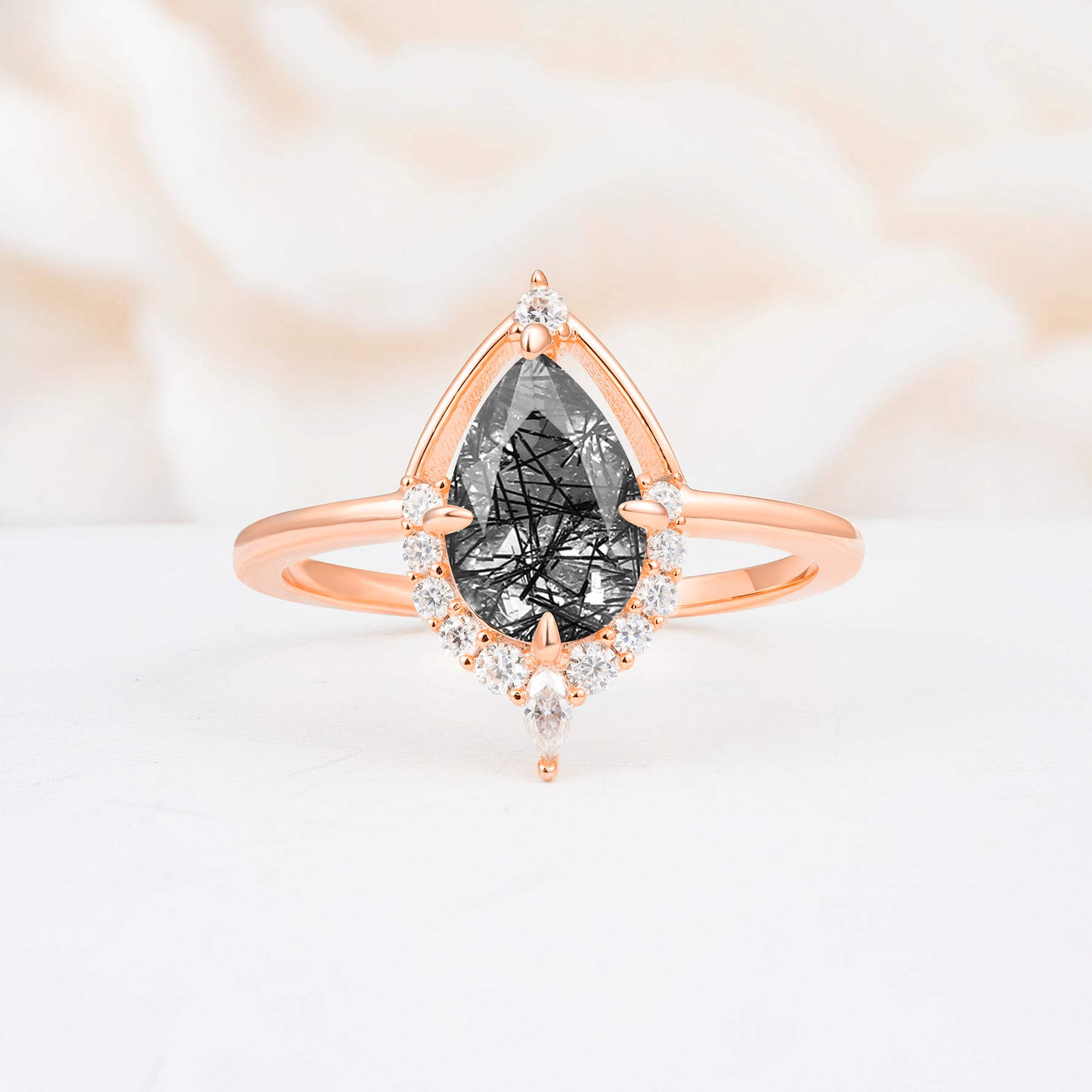 ML07057 Black Rutilated Quartz Ring - Additional view
