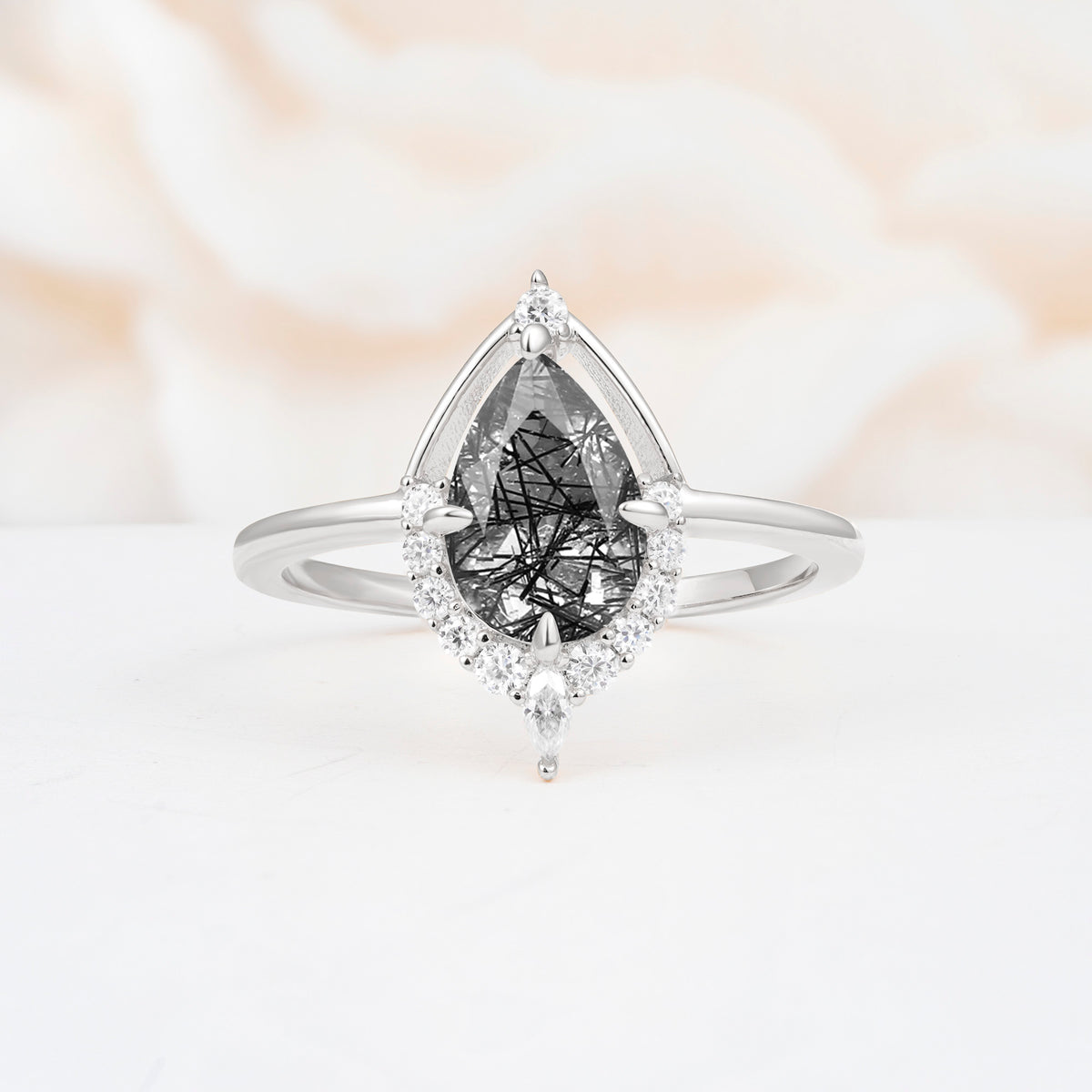 ML07057 Black Rutilated Quartz Ring - Additional view