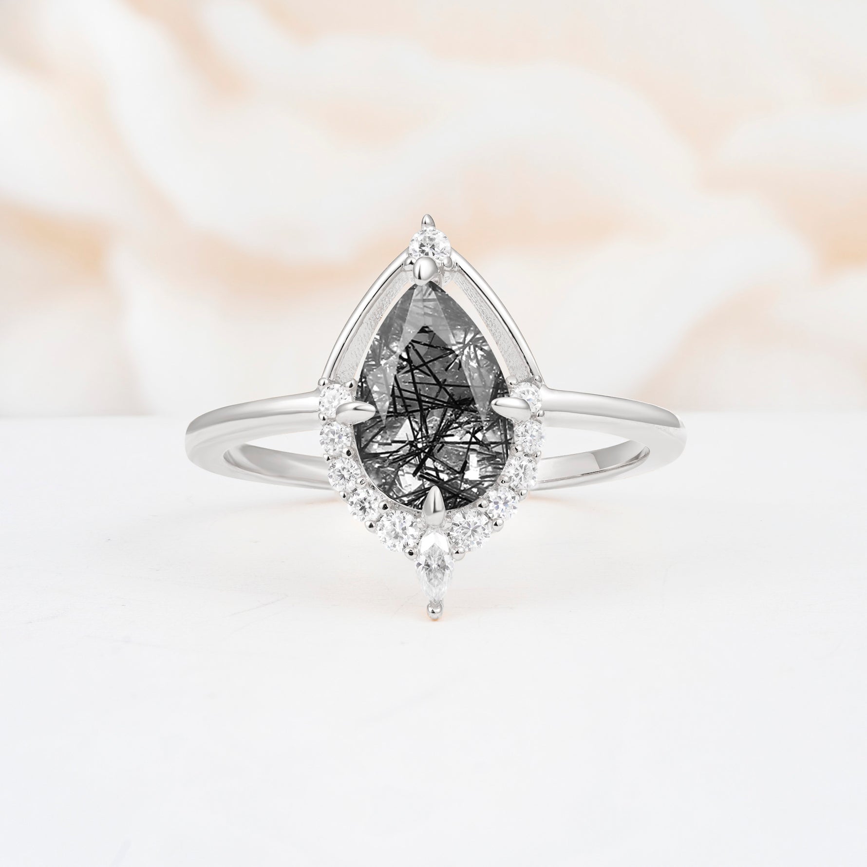 ML07057 Black Rutilated Quartz Ring - Additional view