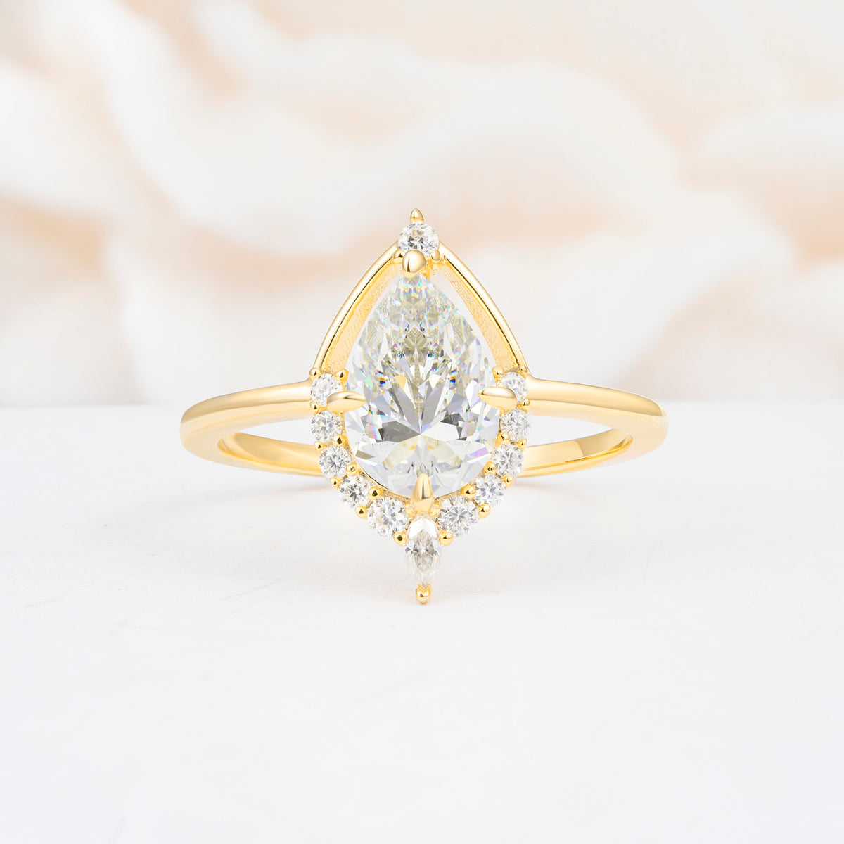 ML07057 Moissanite Ring - Yellow-Gold