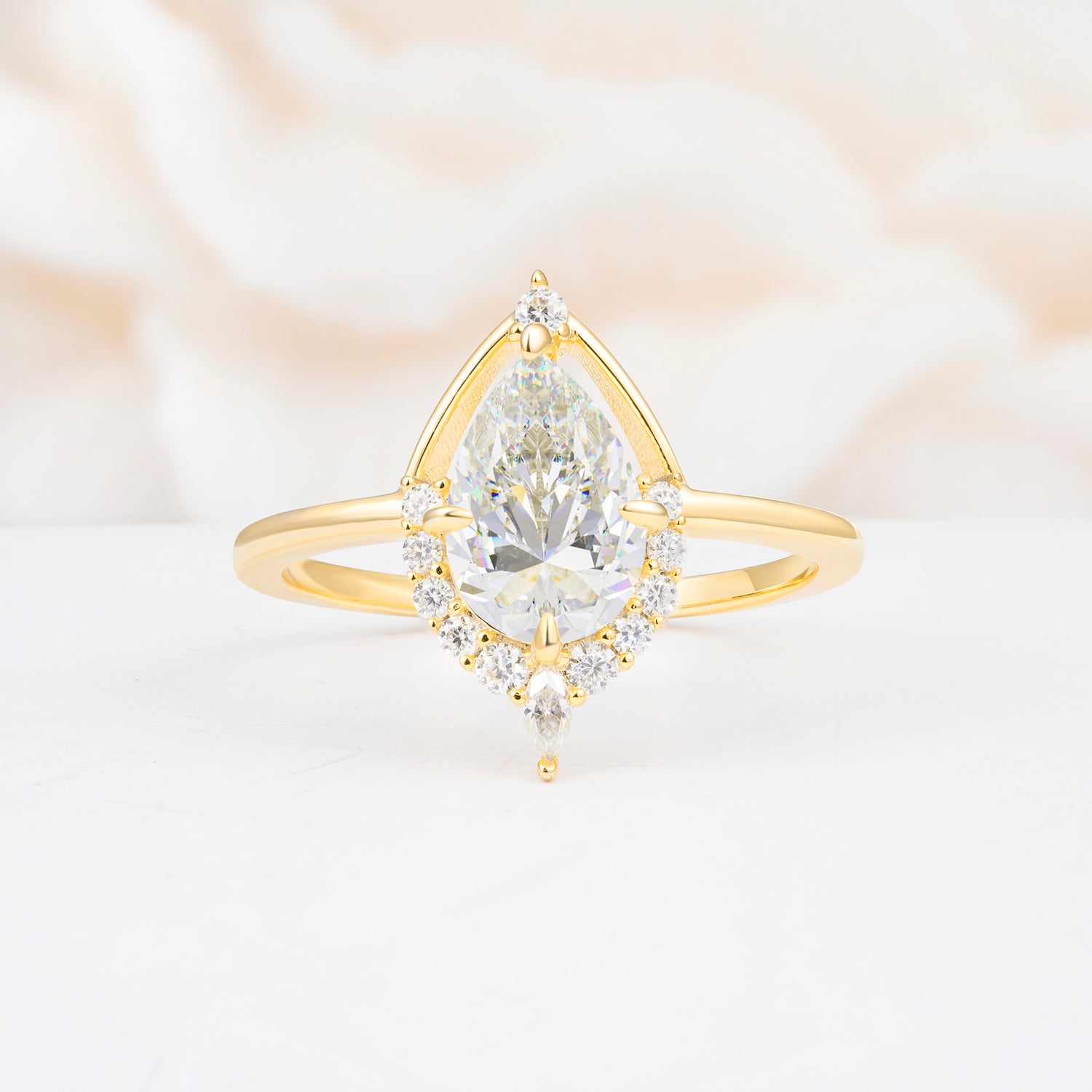 ML07057 Moissanite Ring - Yellow-Gold