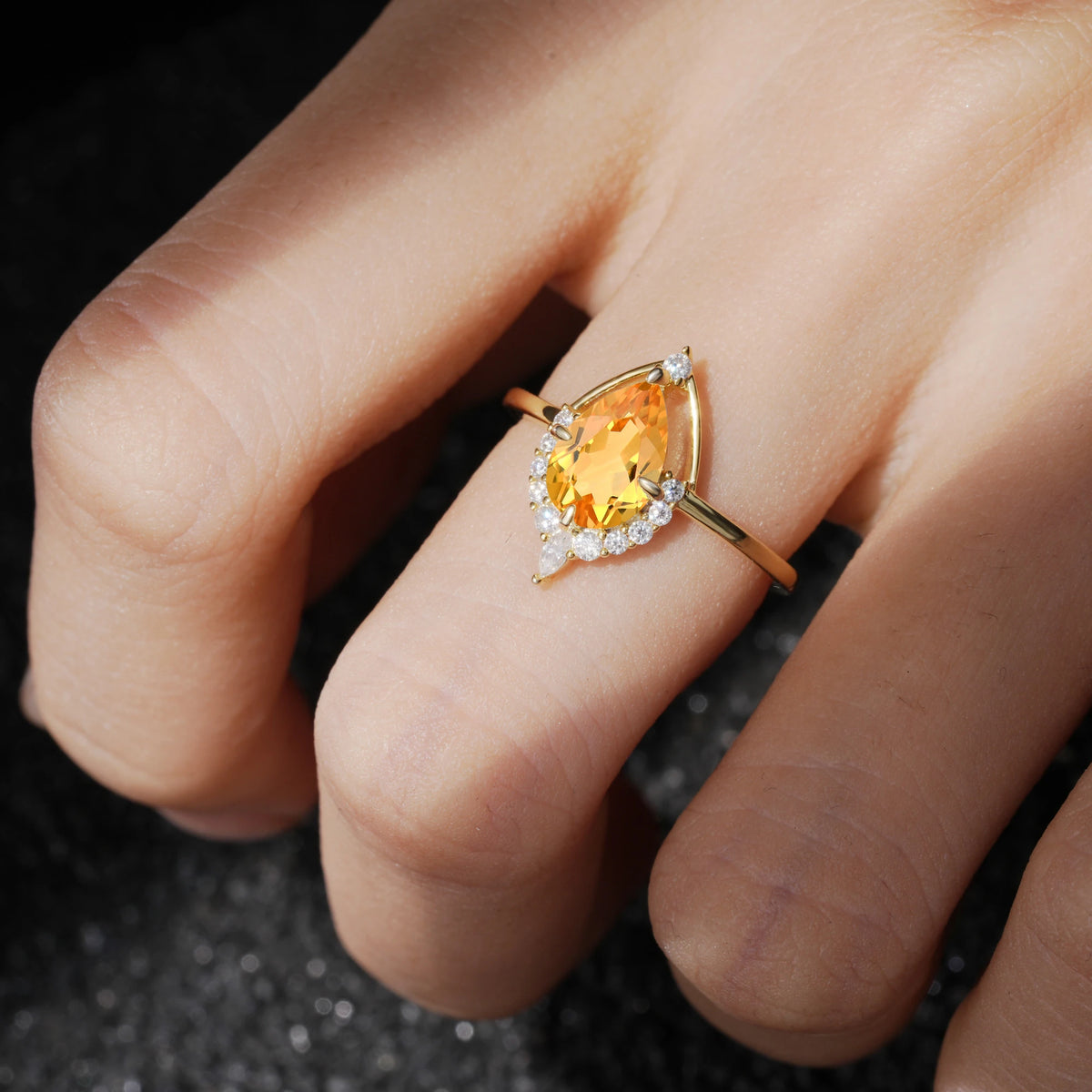 ML07057 Citrine Ring - Rose-Gold