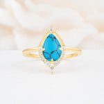 ML07057 Turquoise Ring - Yellow-Gold