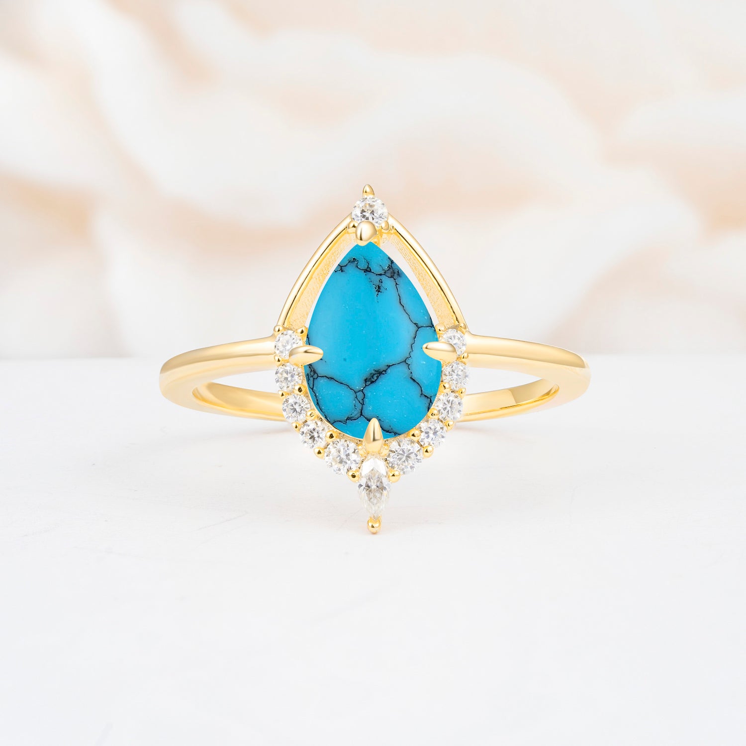 ML07057 Turquoise Ring - Yellow-Gold