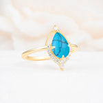 ML07057 Turquoise Ring - White-Gold