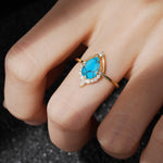 ML07057 Turquoise Ring - Rose-Gold