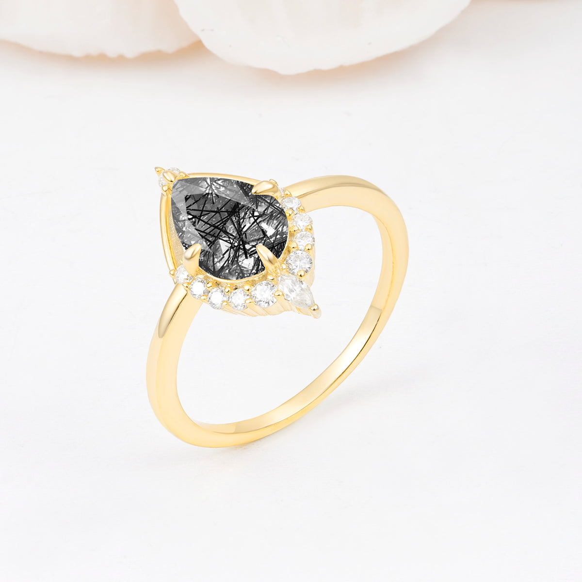 ML07057 Black Rutilated Quartz Ring - Additional view