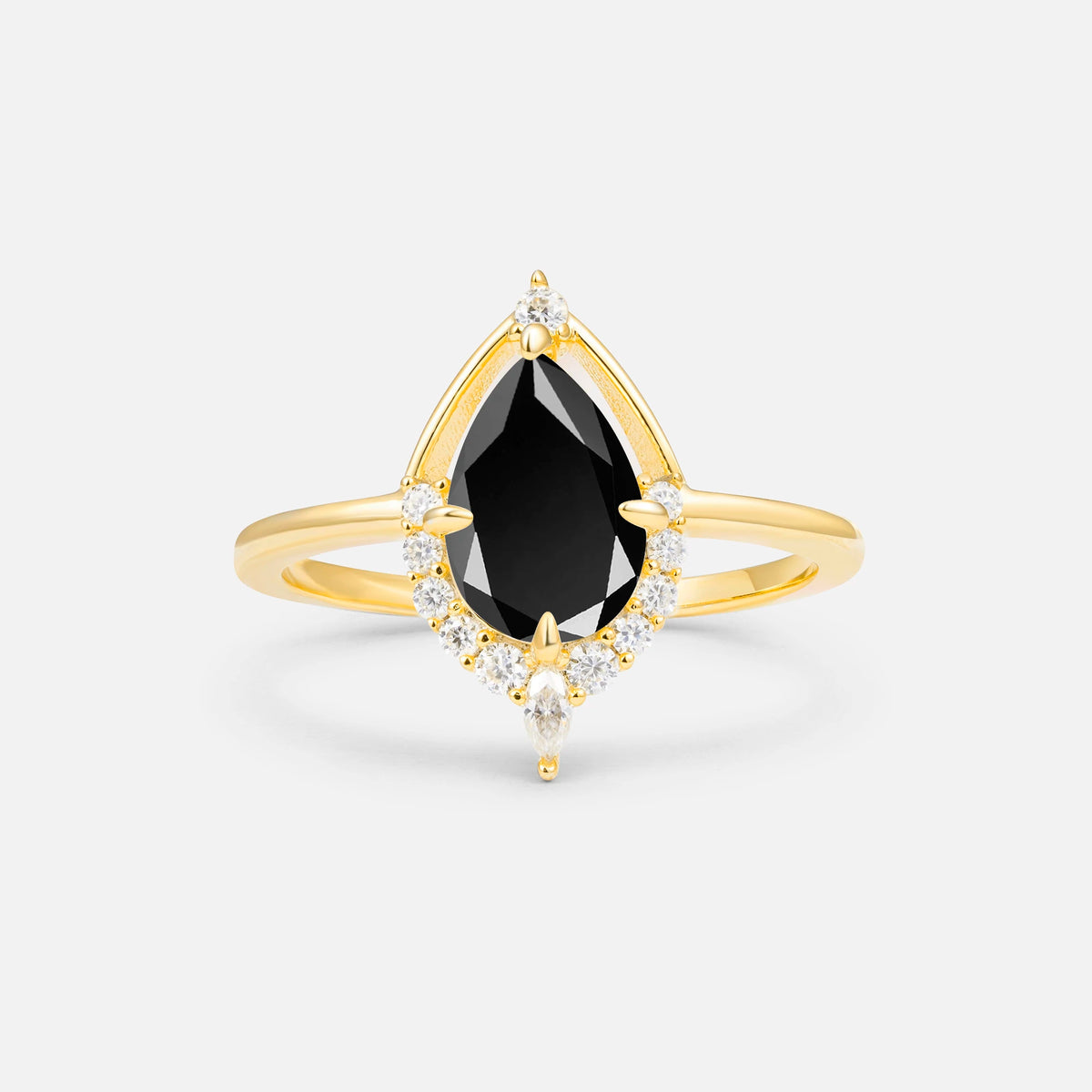 ML07057 Black Onyx Ring - Yellow-Gold