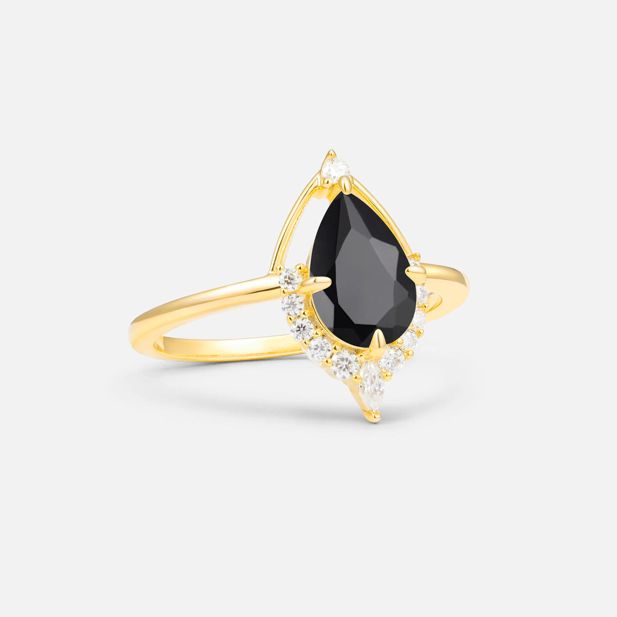 ML07057 Black Onyx Ring - White-Gold