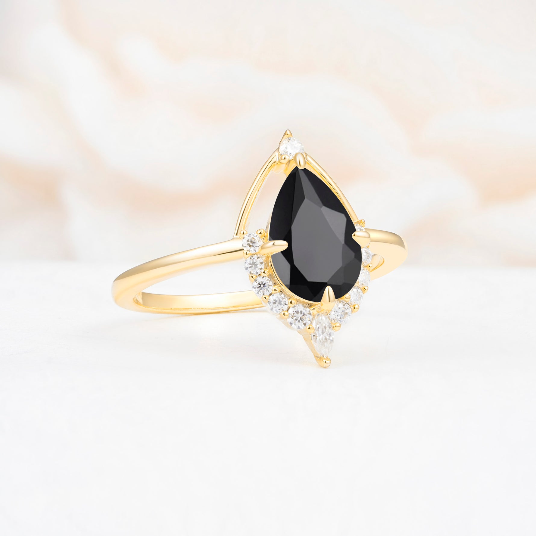 ML07057 Black Onyx Ring - White-Gold