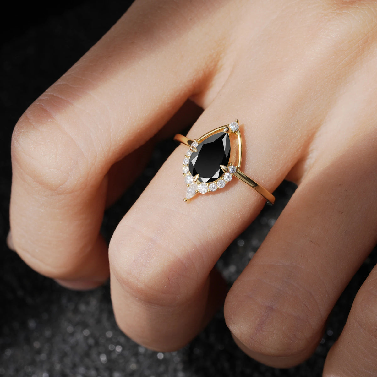 ML07057 Black Onyx Ring - Rose-Gold