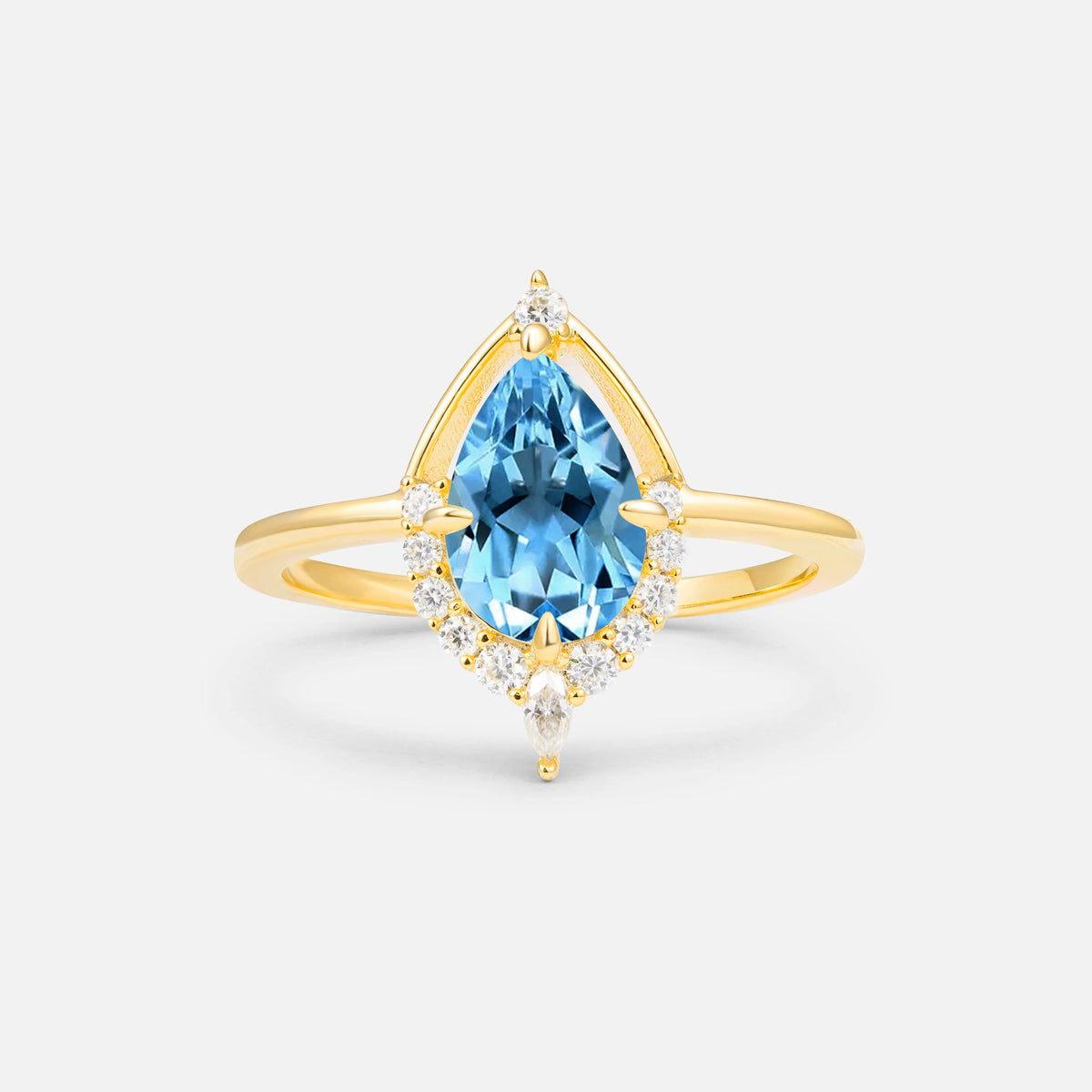 ML07057 Aquamarine Ring - Yellow-Gold
