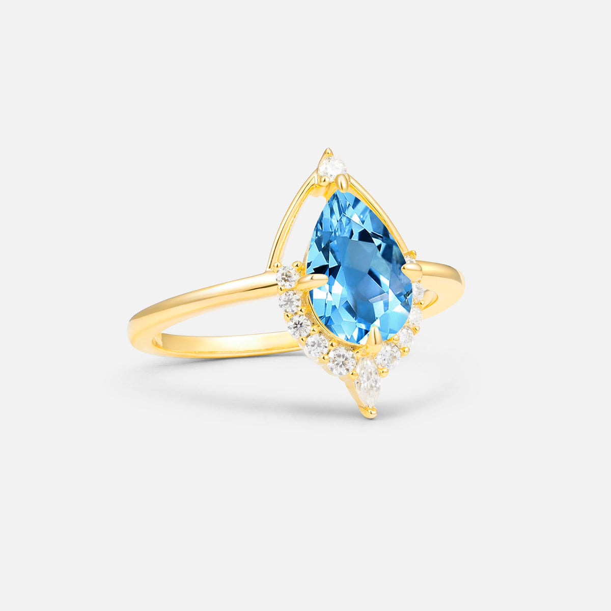 ML07057 Aquamarine Ring - White-Gold