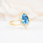 ML07057 Aquamarine Ring - White-Gold