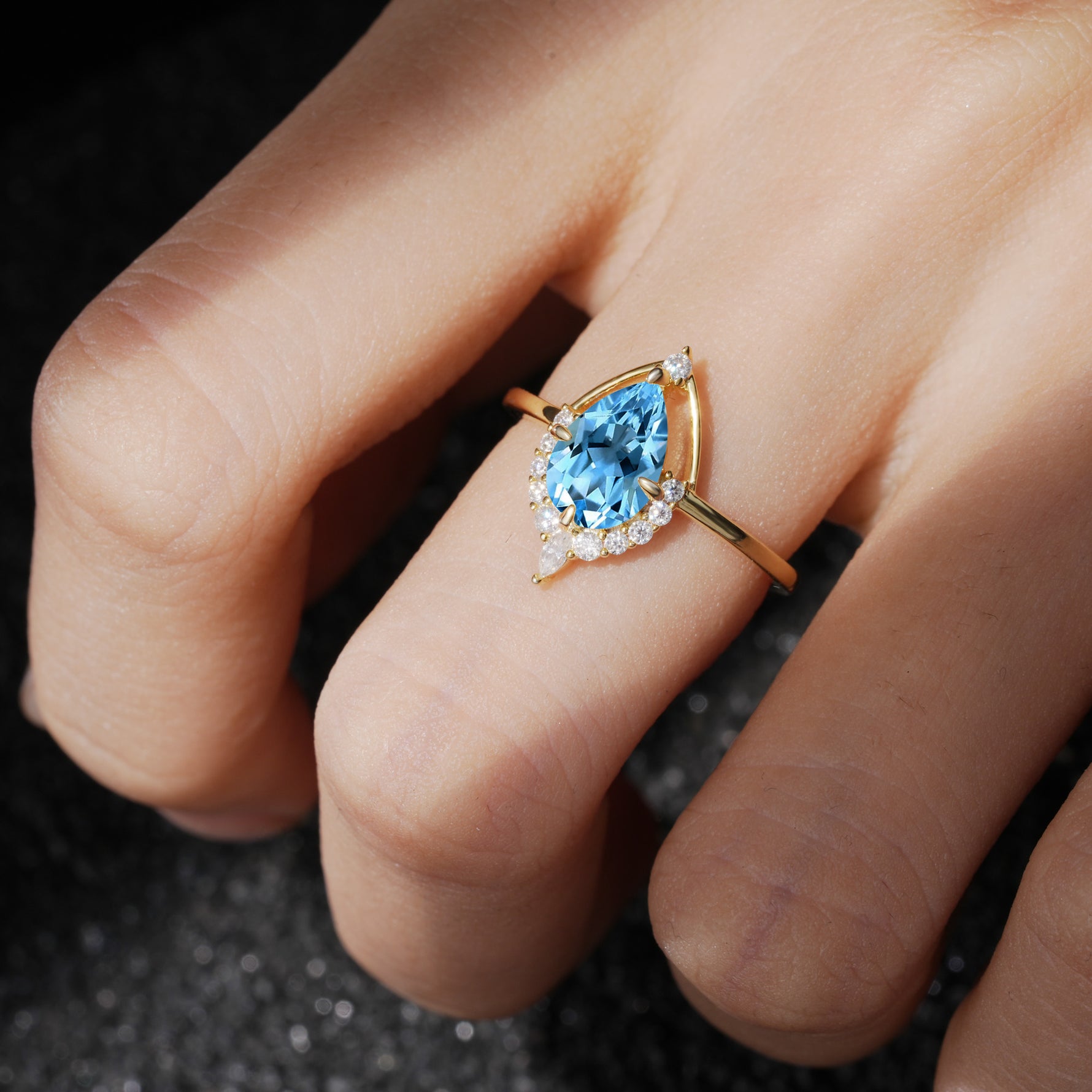 ML07057 Aquamarine Ring - Rose-Gold