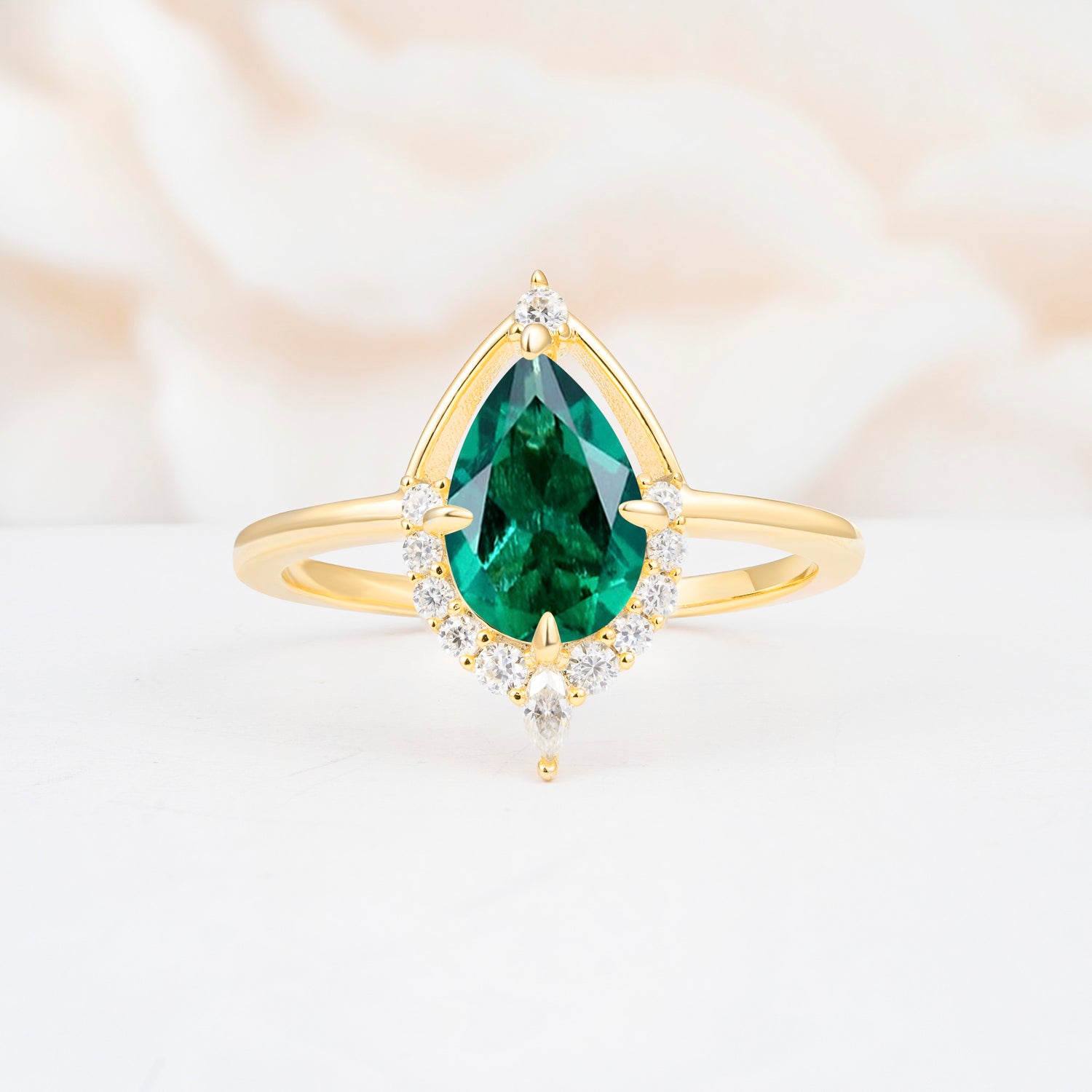 ML07057 Emerald Ring - Yellow-Gold
