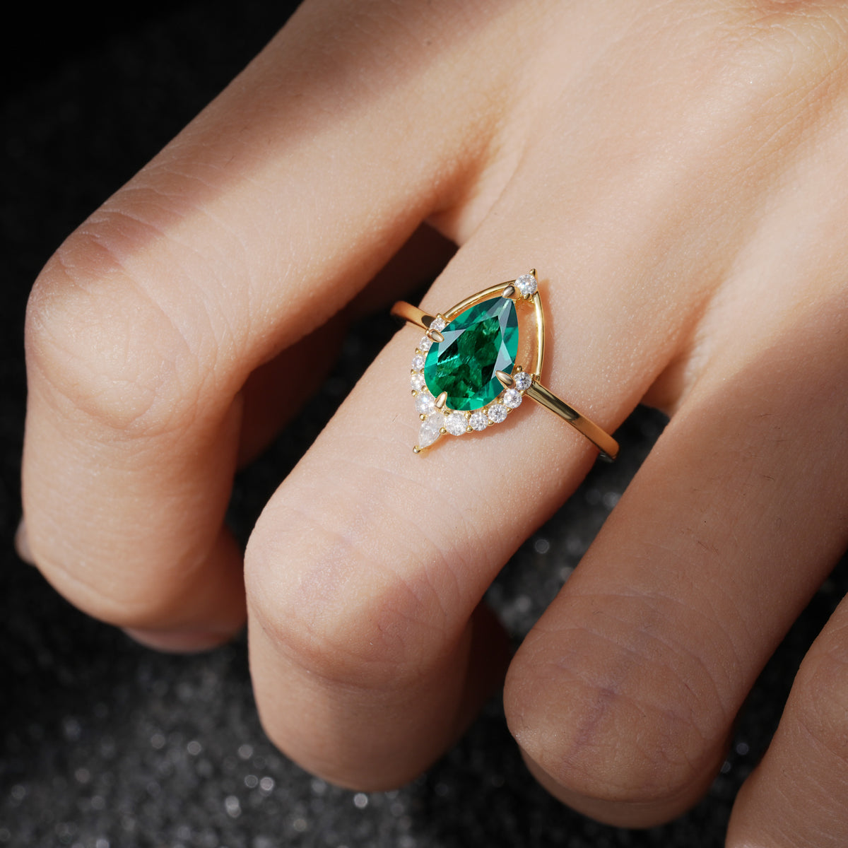 ML07057 Emerald Ring - Rose-Gold