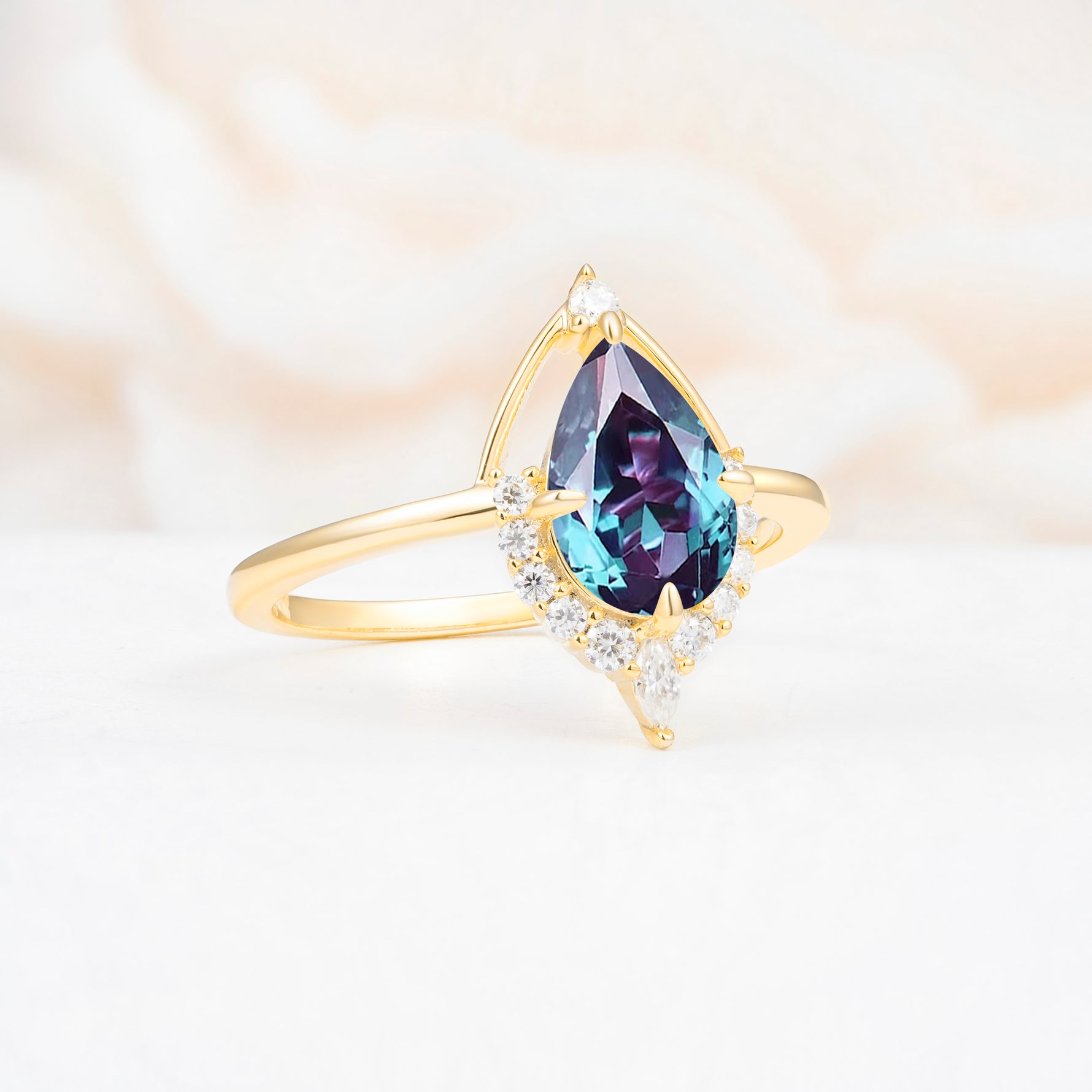 ML07057 Alexandrite Ring - White-Gold