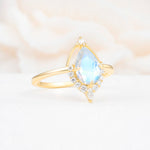 ML07057 Moonstone Ring - White-Gold