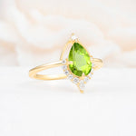ML07057 Peridot Ring - White-Gold