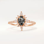 ML07058 Black Rutilated Quartz Ring - Additional view