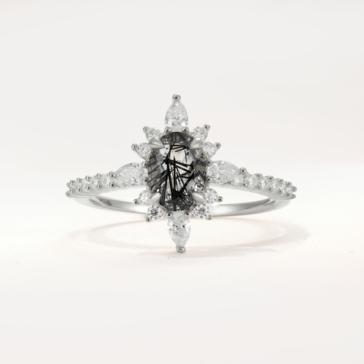 ML07058 Black Rutilated Quartz Ring - Additional view
