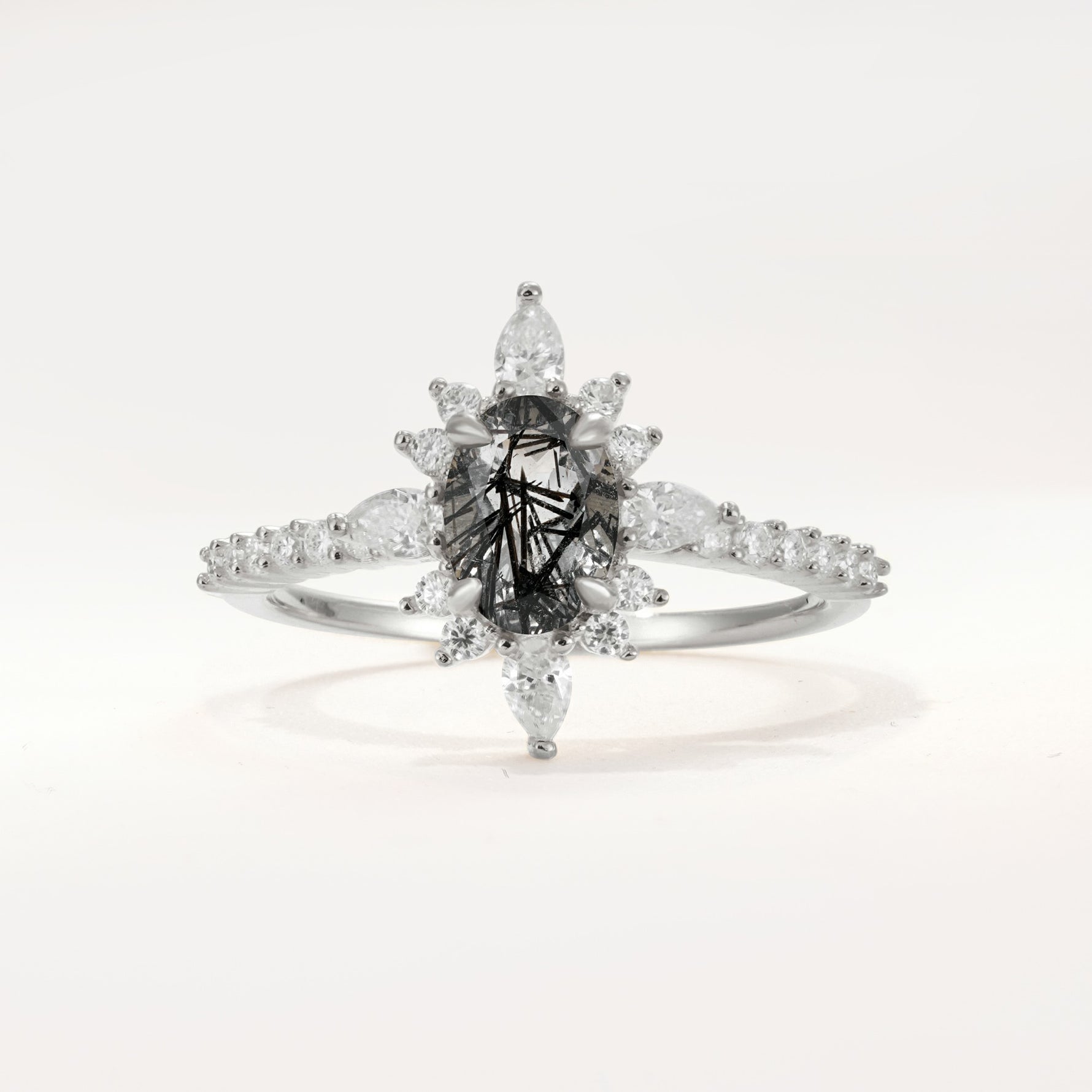 ML07058 Black Rutilated Quartz Ring - Additional view