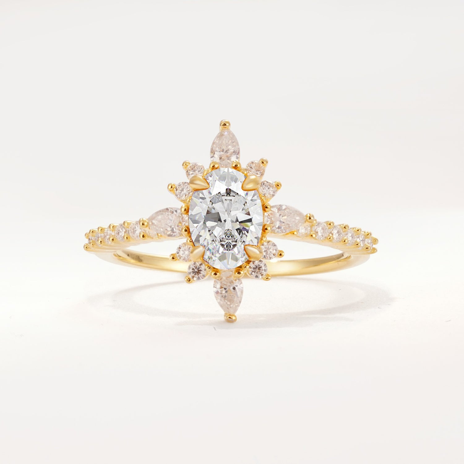 ML07058 Moissanite Ring - Yellow-Gold