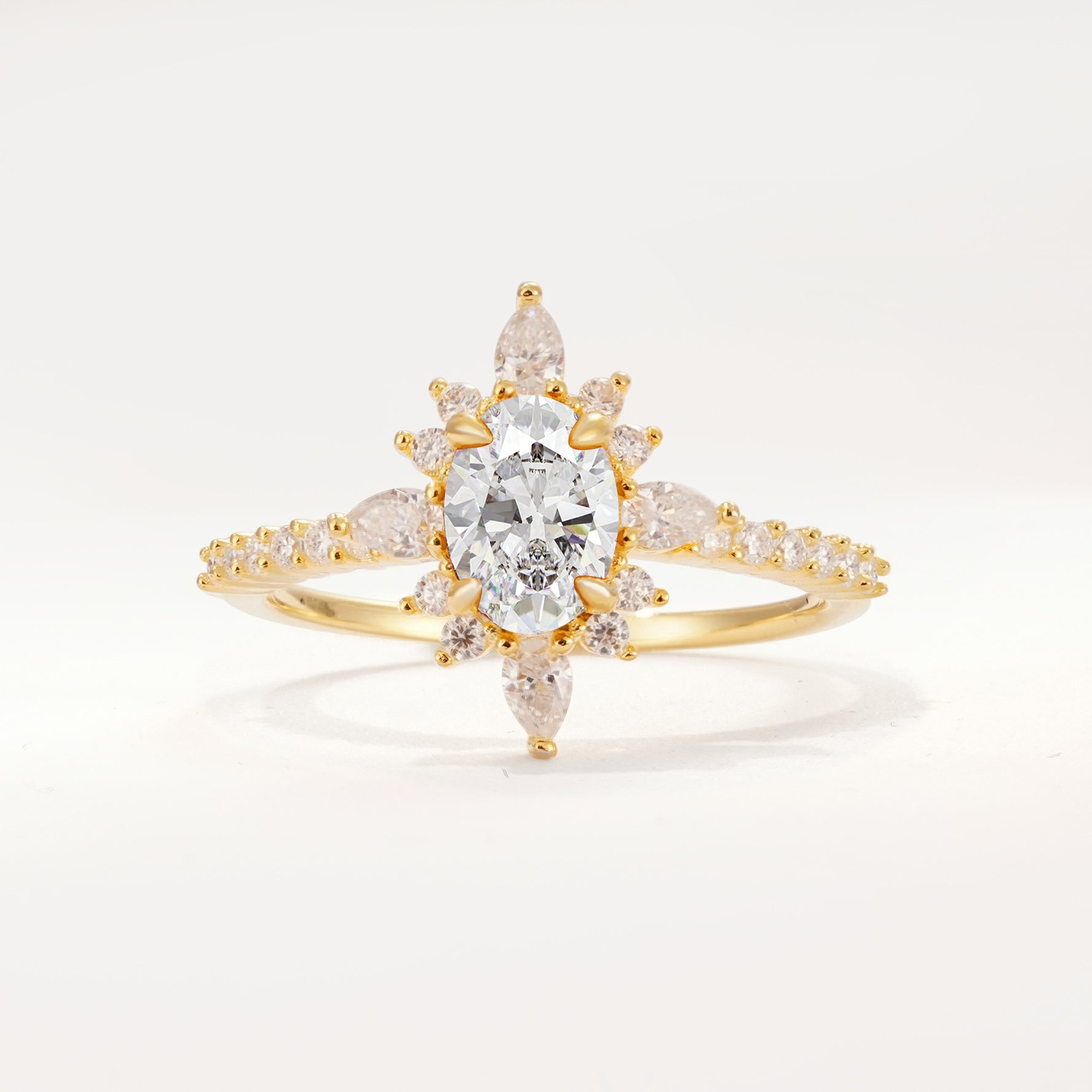 ML07058 Moissanite Ring - Yellow-Gold