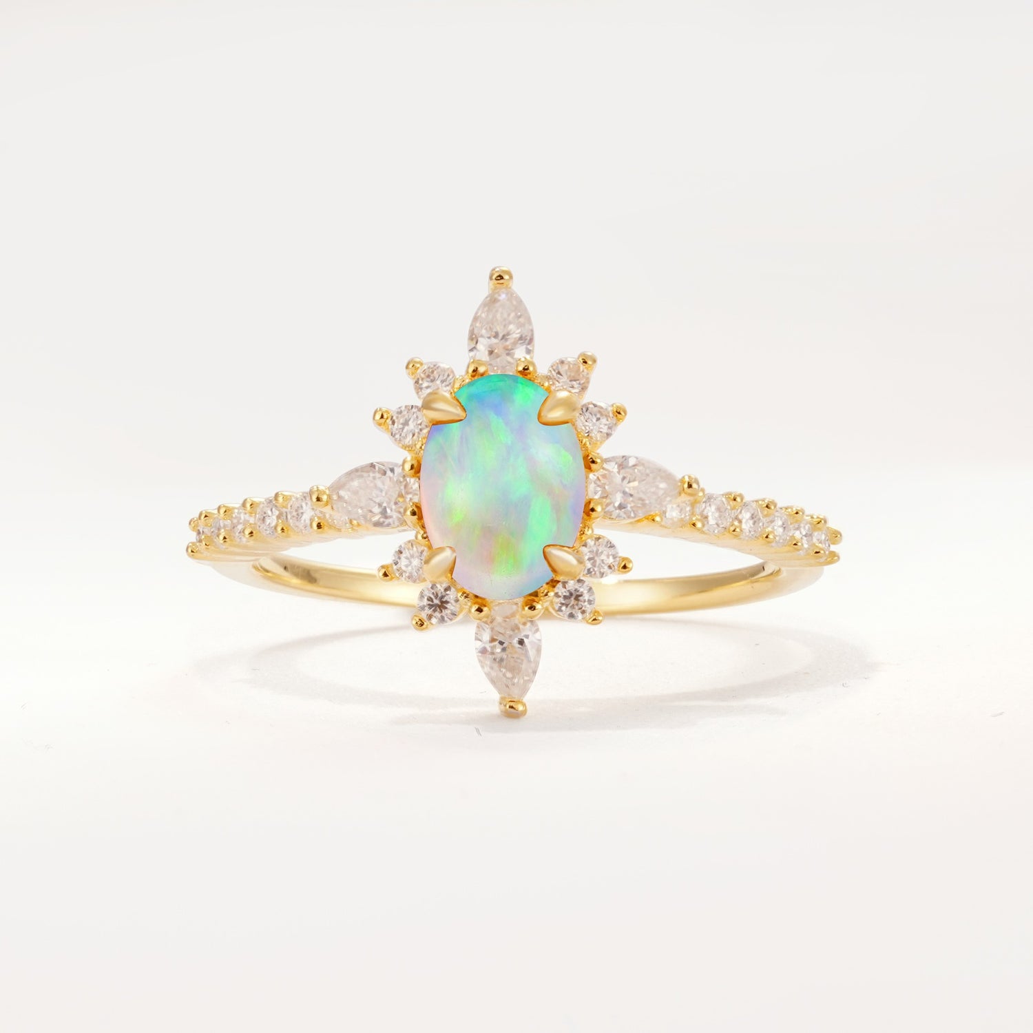ML07058 Fire Opal Ring - Yellow-Gold
