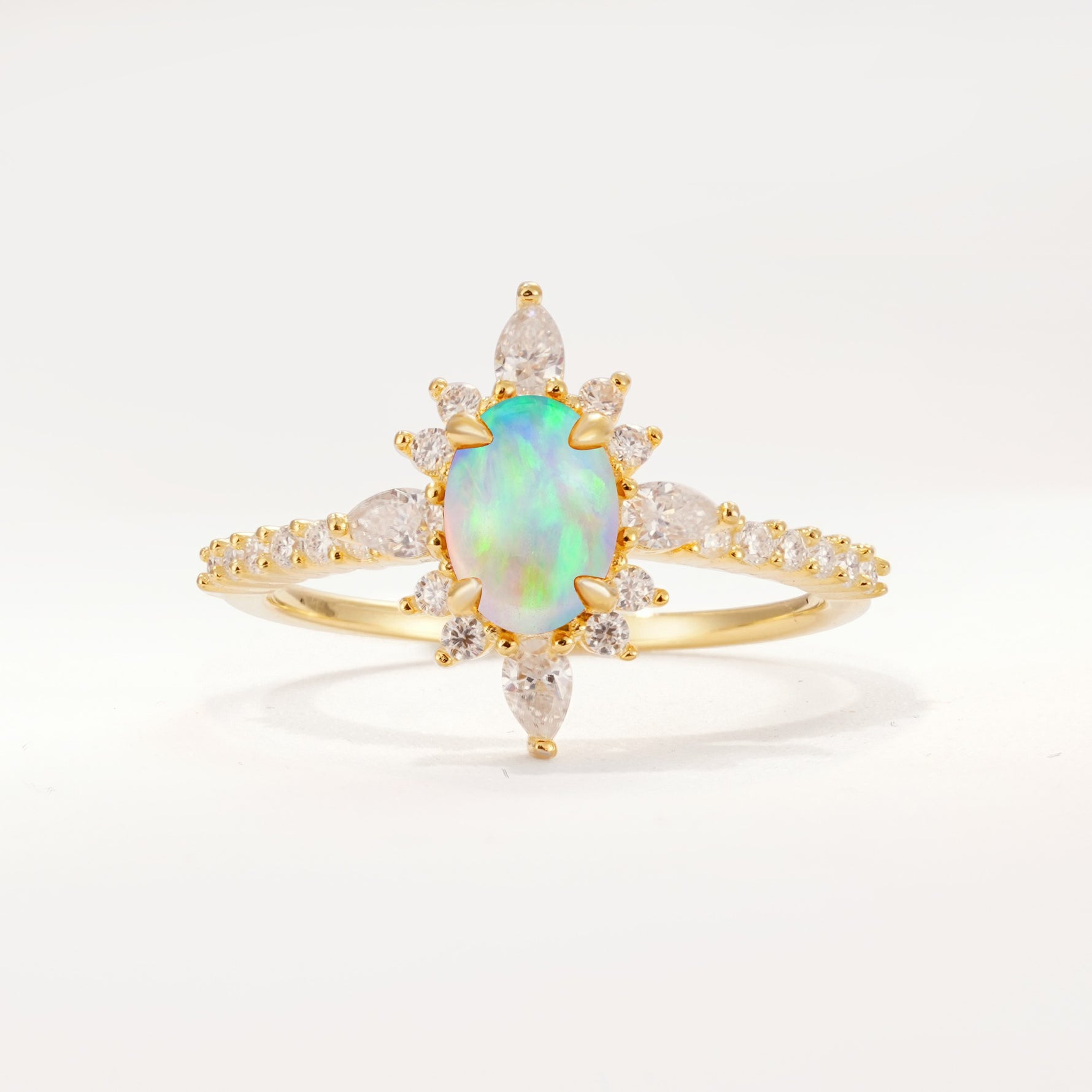 ML07058 Fire Opal Ring - Yellow-Gold