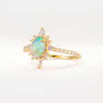 ML07058 Fire Opal Ring - White-Gold