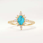 ML07058 Turquoise Ring - Yellow-Gold