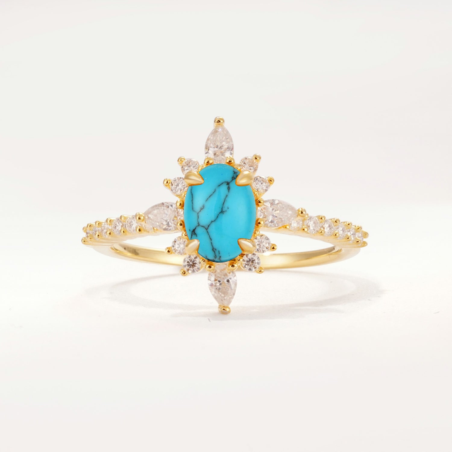 ML07058 Turquoise Ring - Yellow-Gold