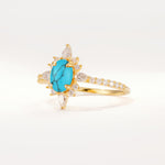 ML07058 Turquoise Ring - White-Gold