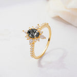 ML07058 Black Rutilated Quartz Ring - Additional view