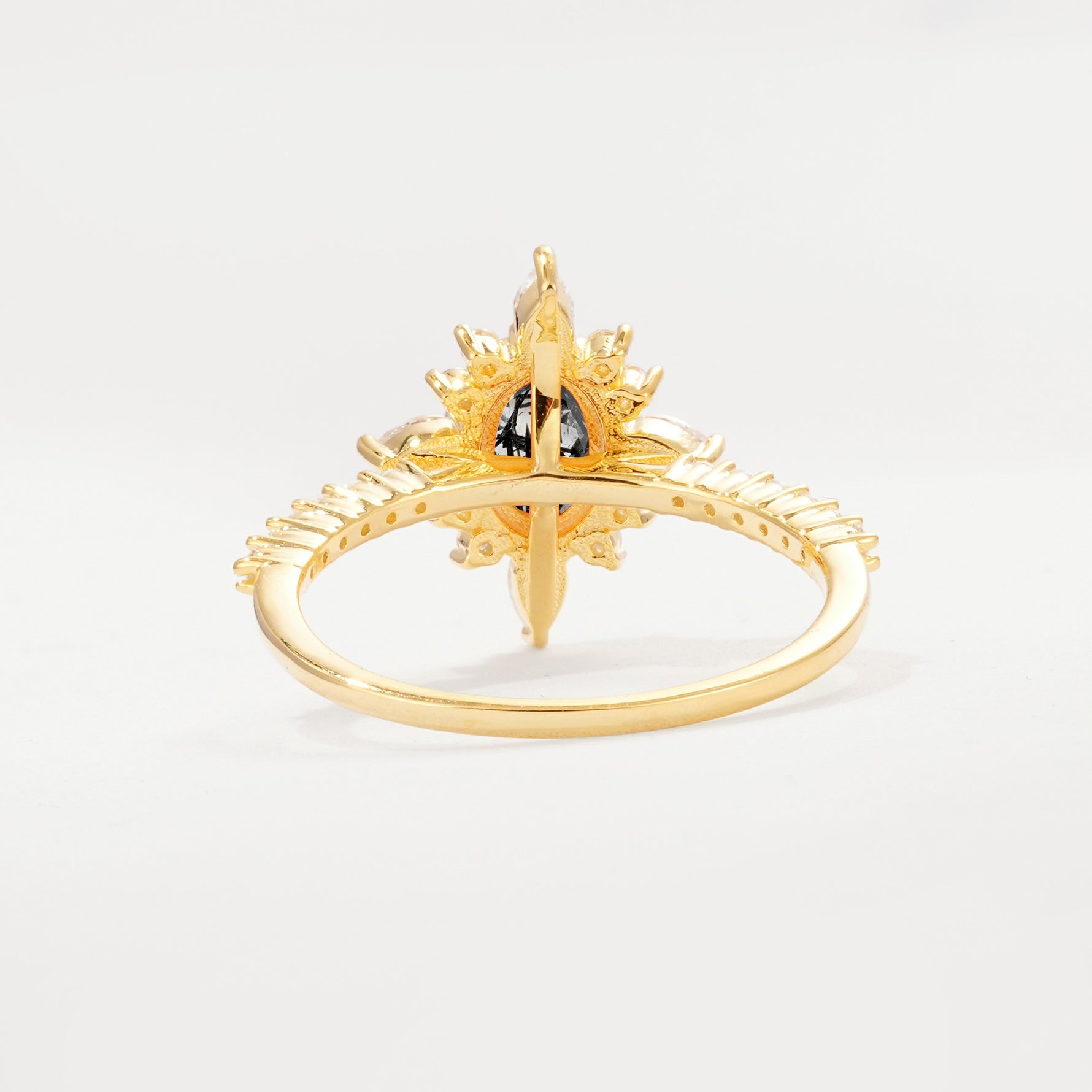 ML07058 Black Rutilated Quartz Ring - Additional view