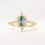 ML07058 Moss Agate Ring - Yellow-Gold