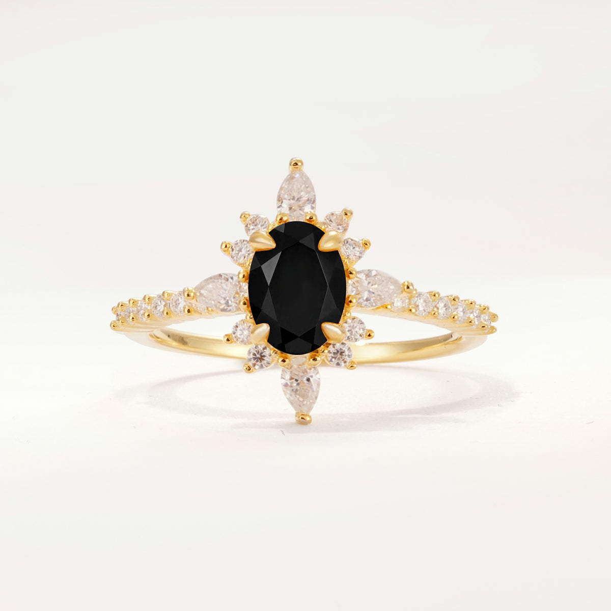 ML07058 Black Onyx Ring - Yellow-Gold