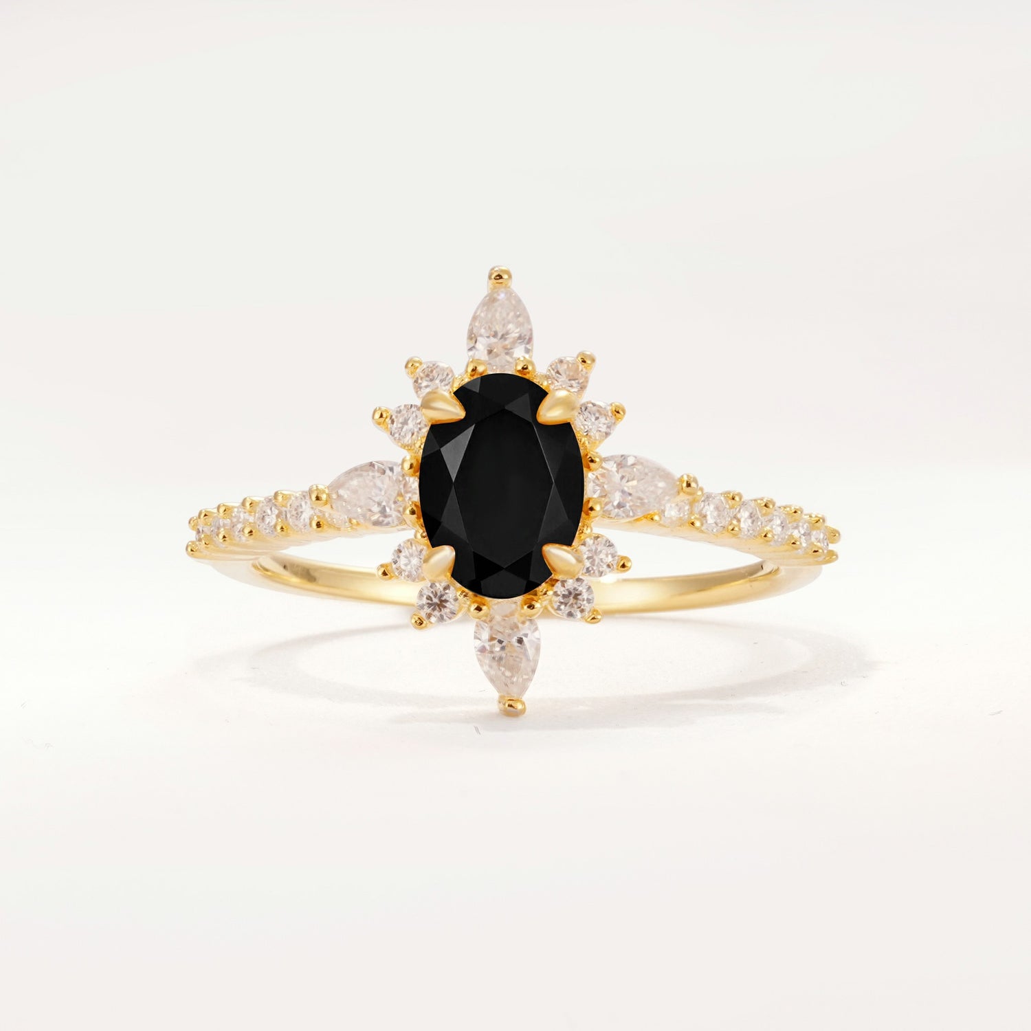 ML07058 Black Onyx Ring - Yellow-Gold