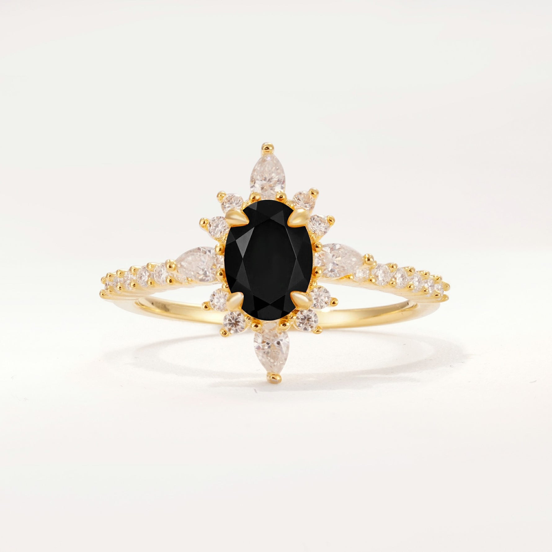 ML07058 Black Onyx Ring - Yellow-Gold